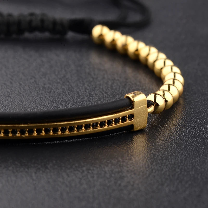 Luxury Black Copper Beads Macrame Bracelets