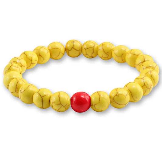 Yellow Unique Natural Stone Bead Charm Bracelets