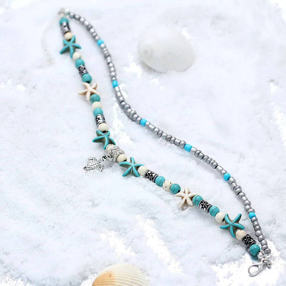 Ocean Blue Bohemia Nature Anklets