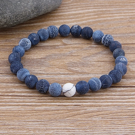 Marble Lava Natural Stone Bead Bracelet