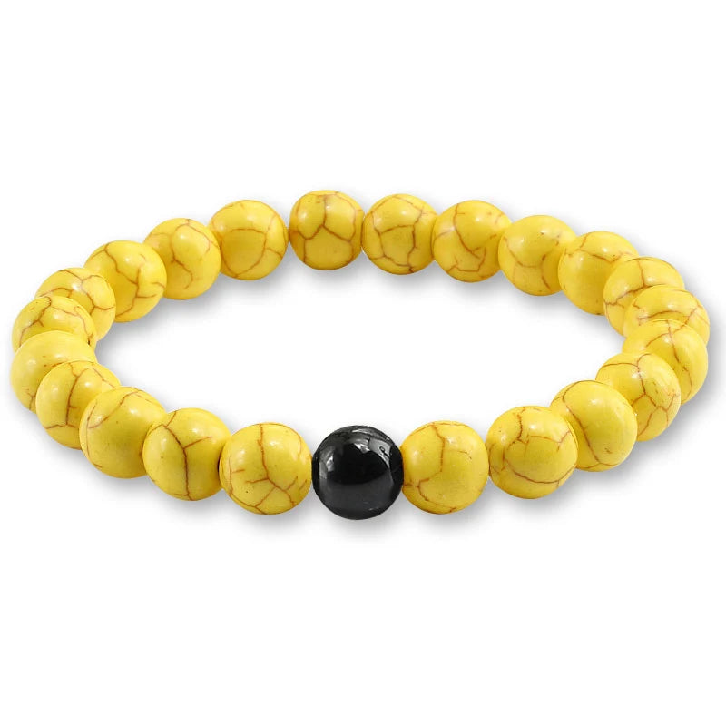 Yellow Unique Natural Stone Bead Charm Bracelets