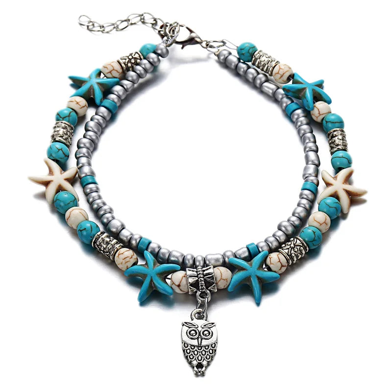 Ocean Blue Bohemia Nature Anklets
