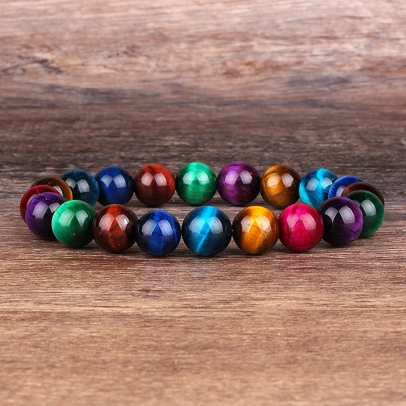 Elegant Colorful Tiger Eye Natural Stone Bracelets