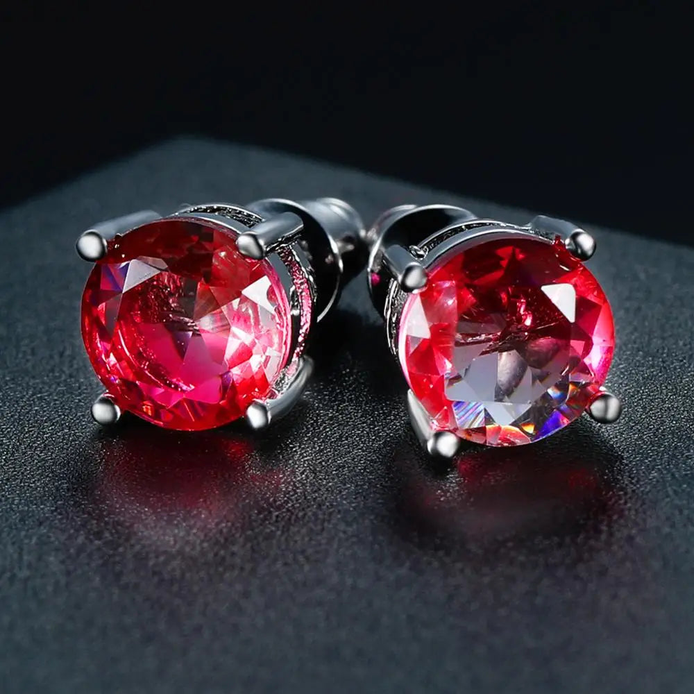 Mystic Rainbow Fire Crystal Birthstone Earrings
