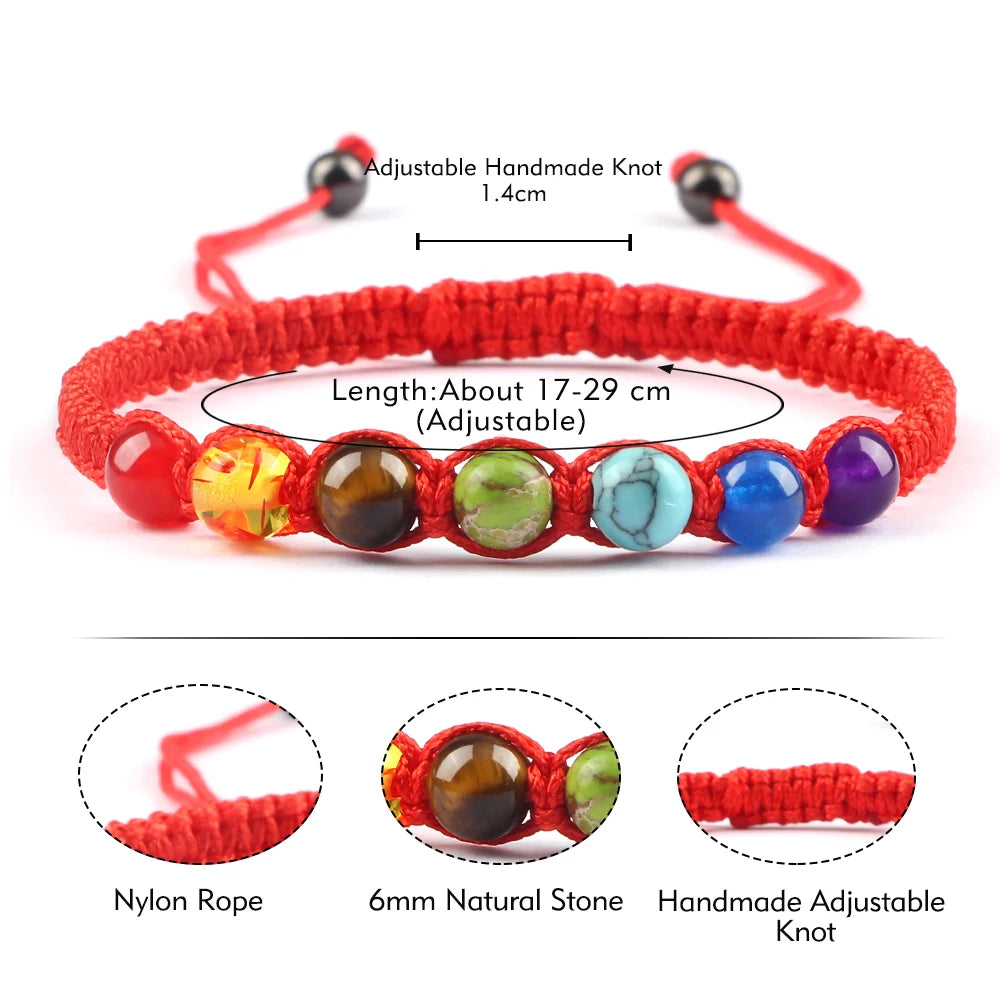 7 Chakra Braided Reiki Healing Bracelets