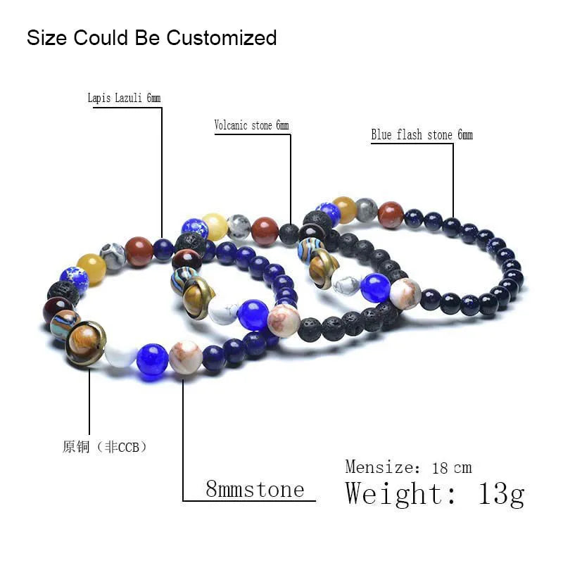 The Mystique enchanting Cosmic Solar System Bracelet