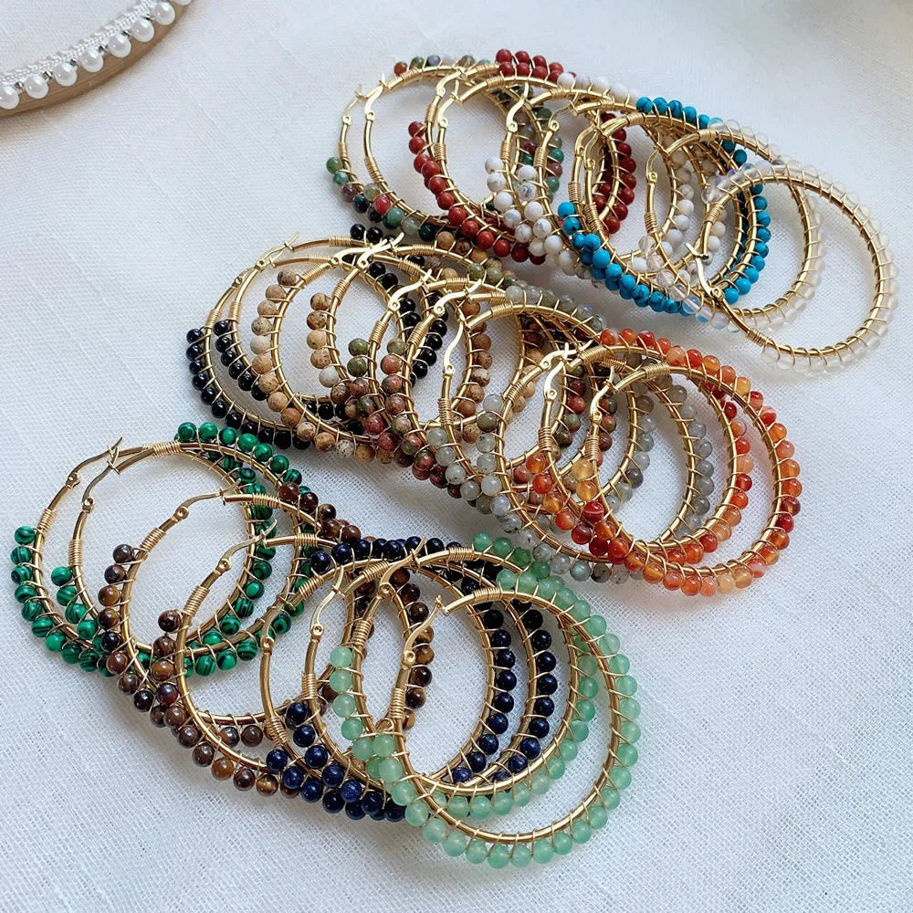 Gorgeous Crystal Gold Circle Hoop Earrings