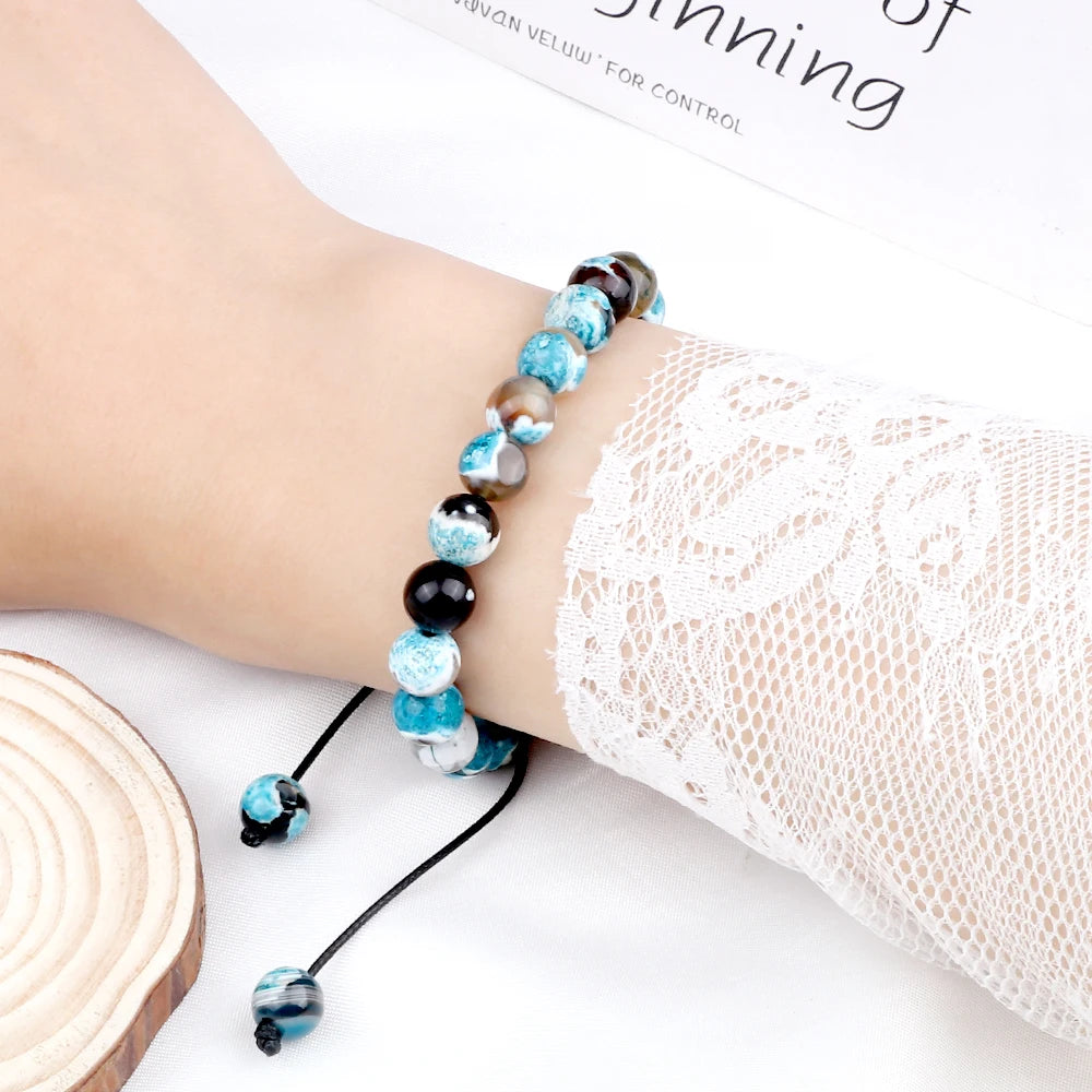 Fire Healing Natural Stone Crystal Charm Bracelets