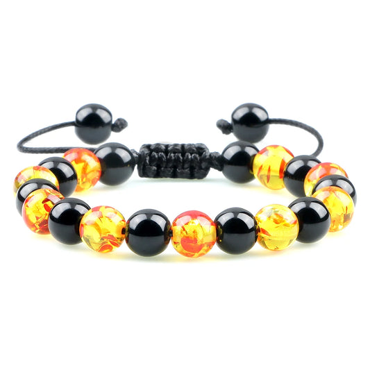 Blended Tiger Eye & Black Onyx Stone Charm Bracelets
