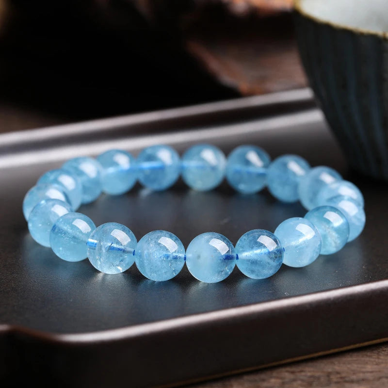 Natural Sky Blue Aquamarines Crystal Bracelet