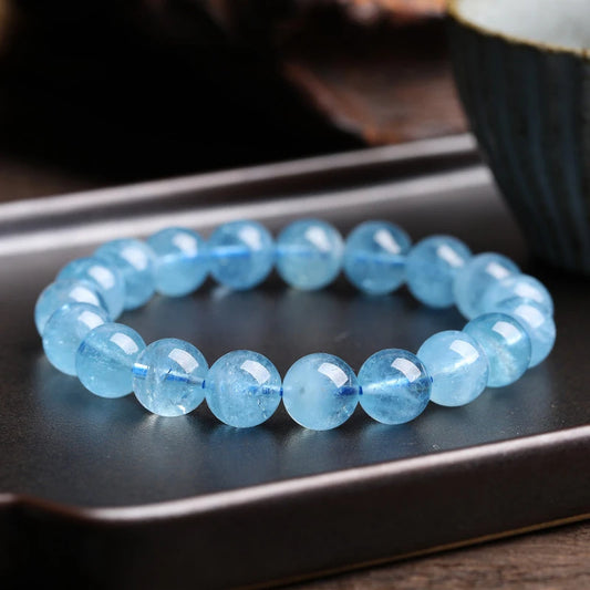 Natural Sky Blue Aquamarines Crystal Bracelet