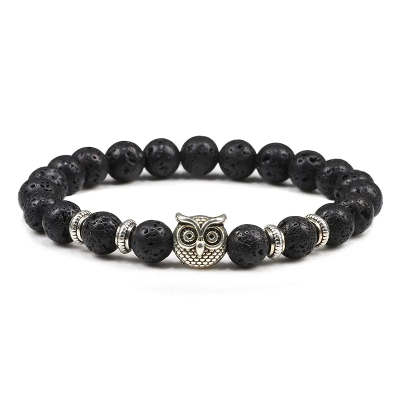 Owl Beaded Natural Charm Bracelet