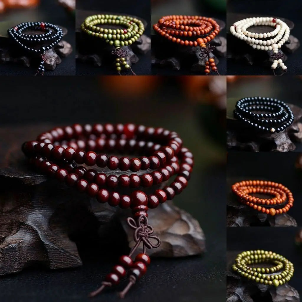 Natural Sandalwood Beaded Knot Bracelets