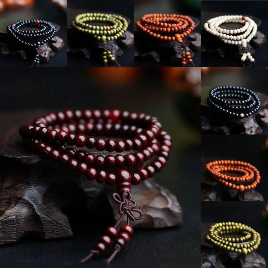 Natural Sandalwood Beaded Knot Bracelets
