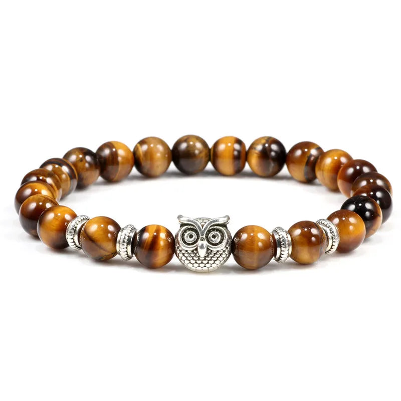 Owl Beaded Natural Charm Bracelet
