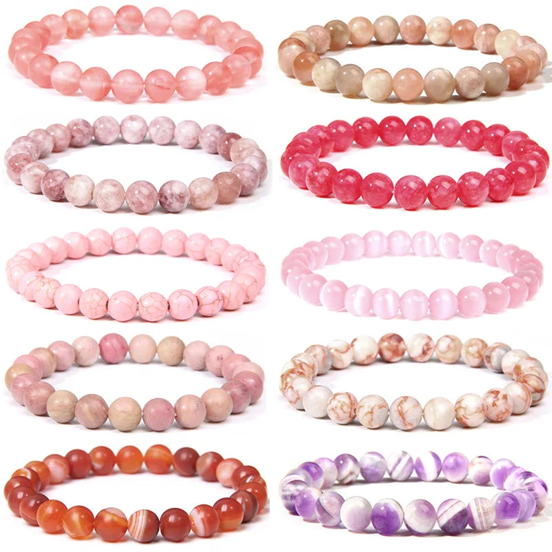 Pink Series 2 Natural Stone Bracelets