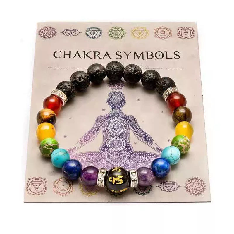 Natural Crystal Healing Mix 7 Chakra Bracelet