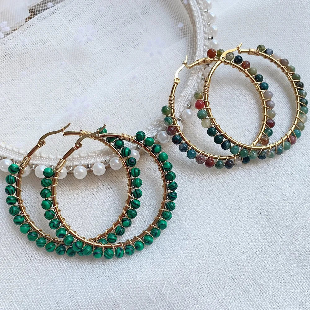 Gorgeous Crystal Gold Circle Hoop Earrings