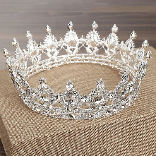 Crystal Rhinestone Queen King Tiara Crowns