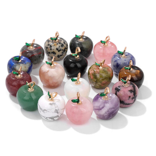 Exquisite Natural Stone Apple Pendants Gems