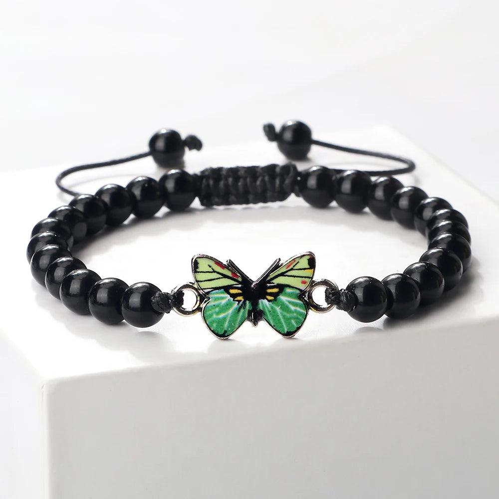 Butterfly Pendant Natural Charm Bracelet