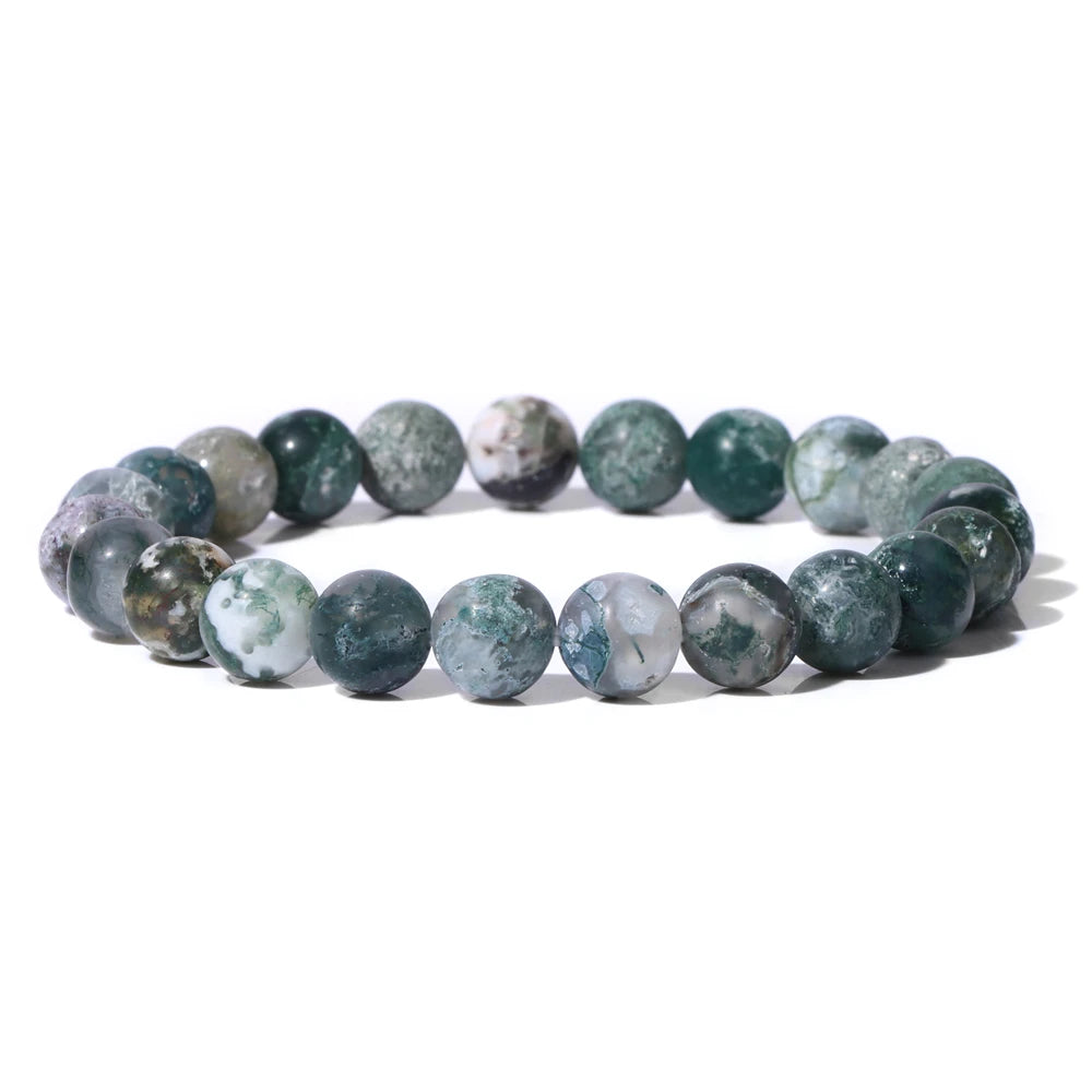 Matte Green Stone Series Bead Bracelet