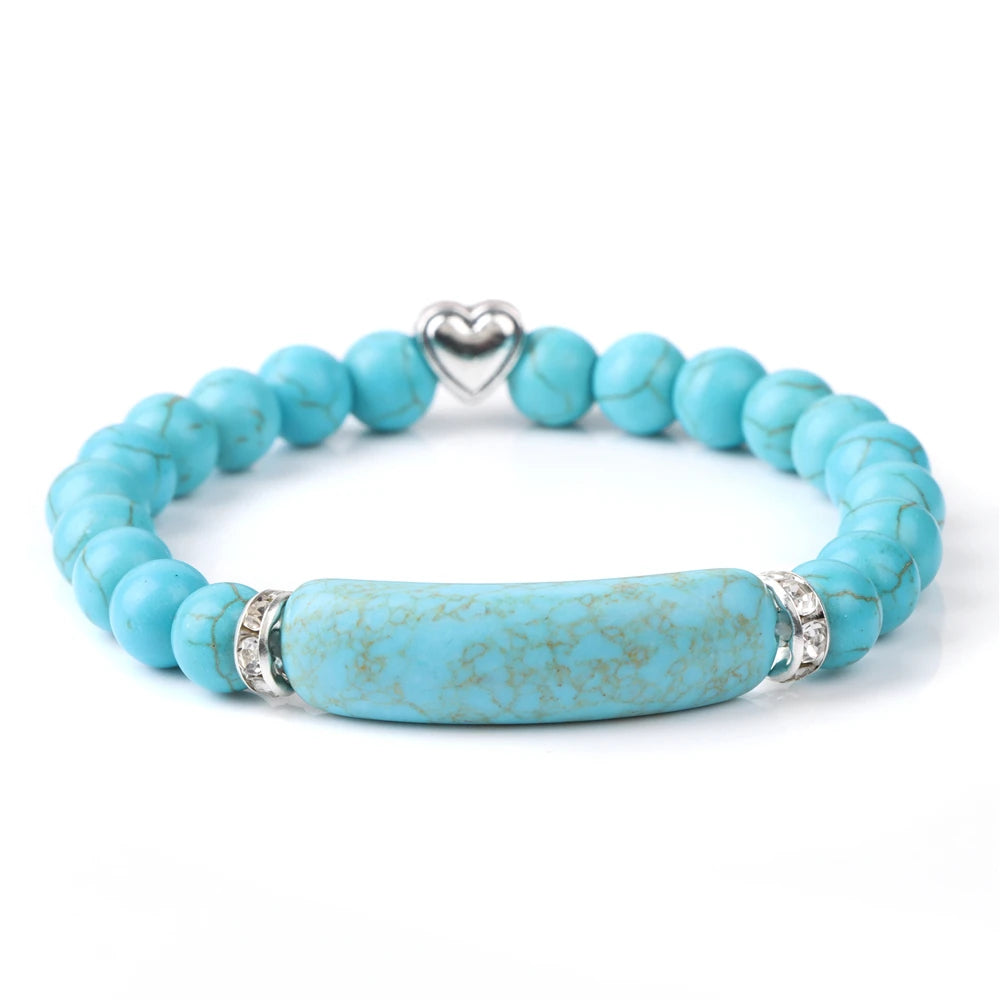 New Blue Turquoises Stone Charm Series Bracelets