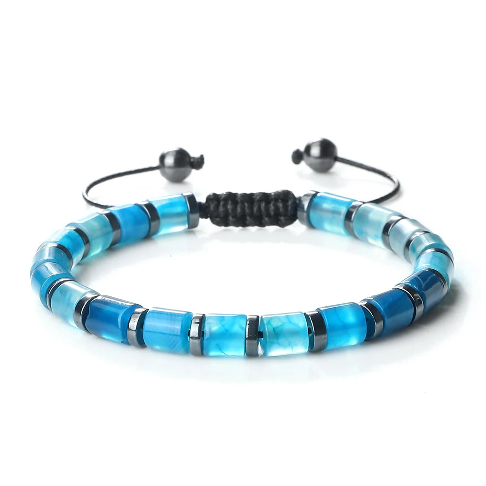 Spacer Glass Cylinder Braided Bracelet