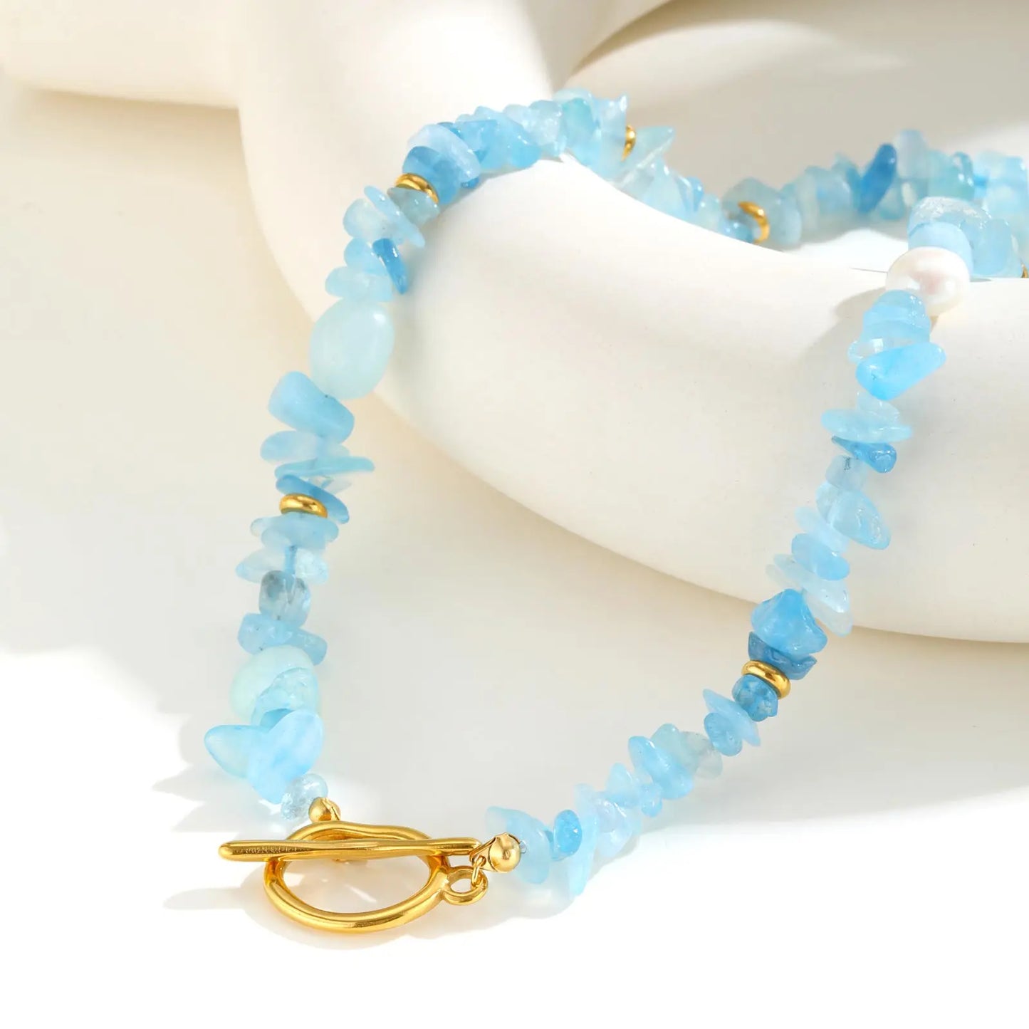 Blue Waters Unique Gravel Stone Necklaces