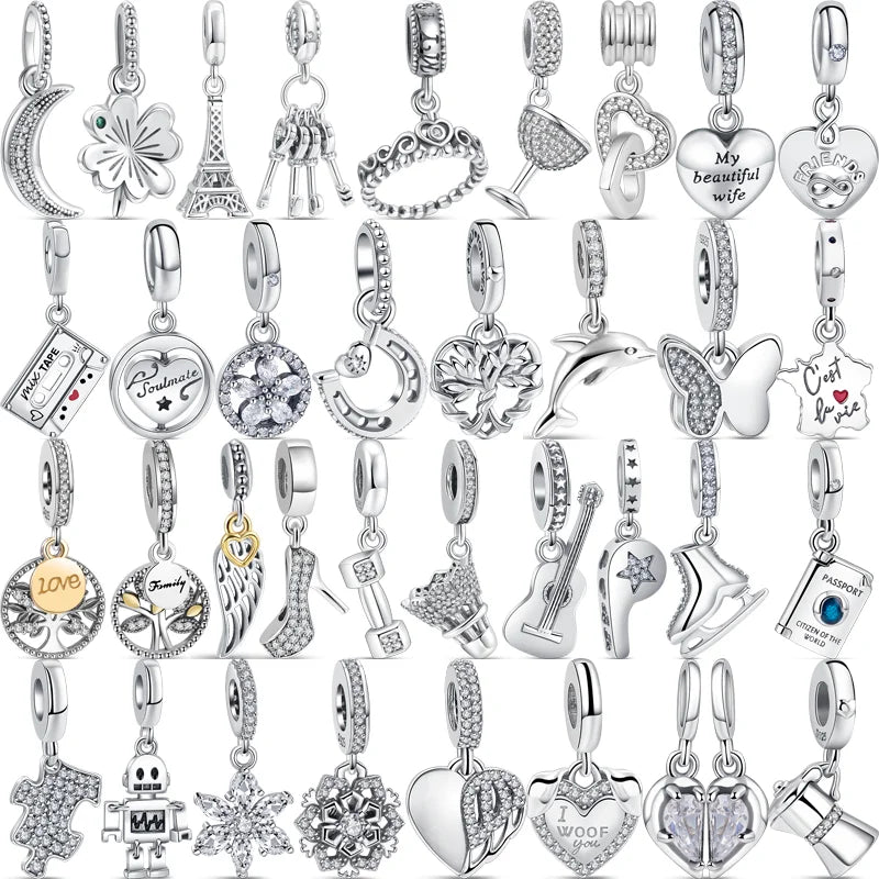 Lucky Silver Iron Pendant Bracelets Charms