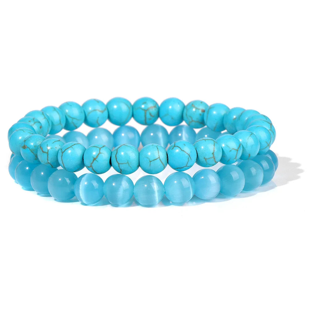 New Blue Turquoises Stone Charm Series Bracelets