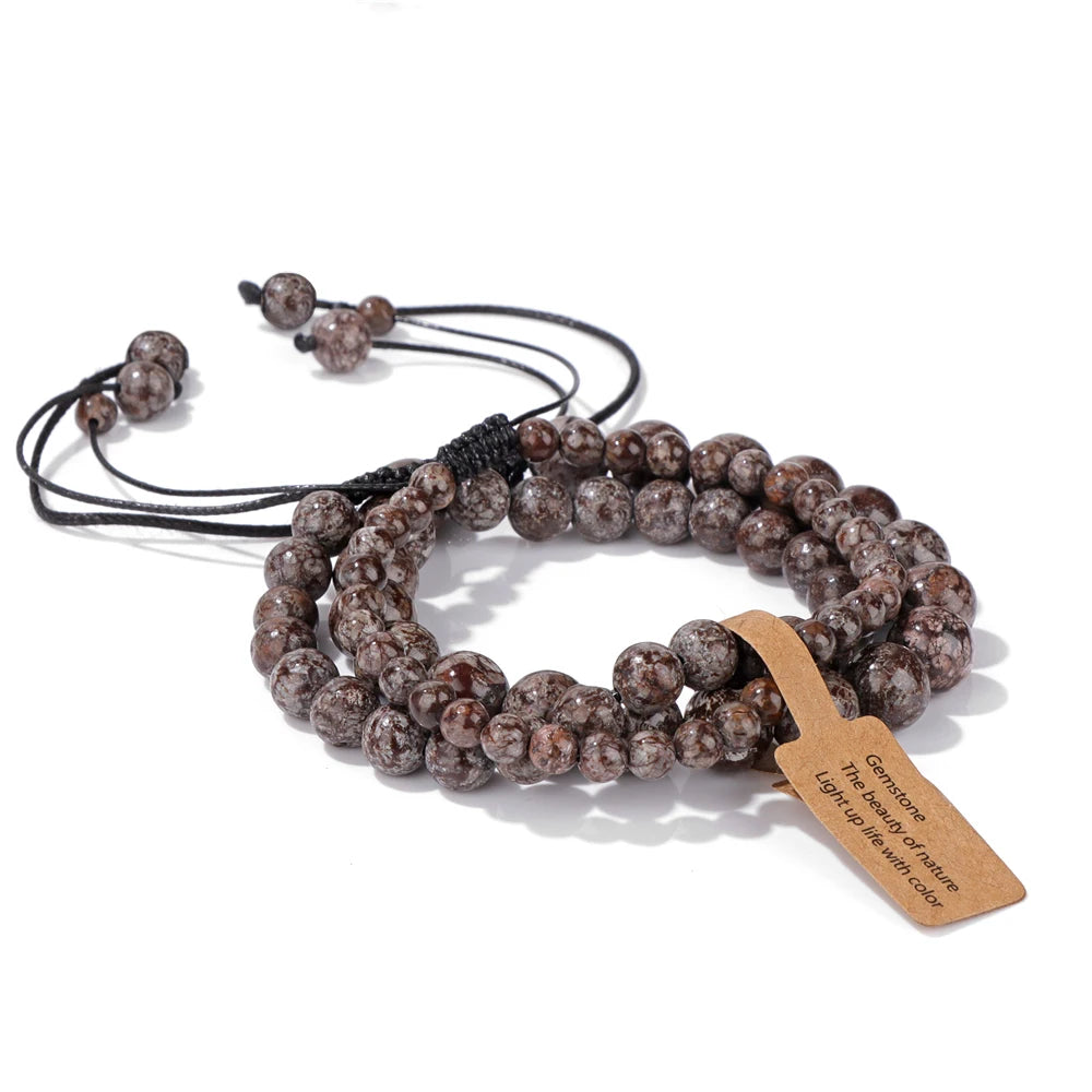 Universal Natural Stone Healing Mixed Size Beaded Bracelets