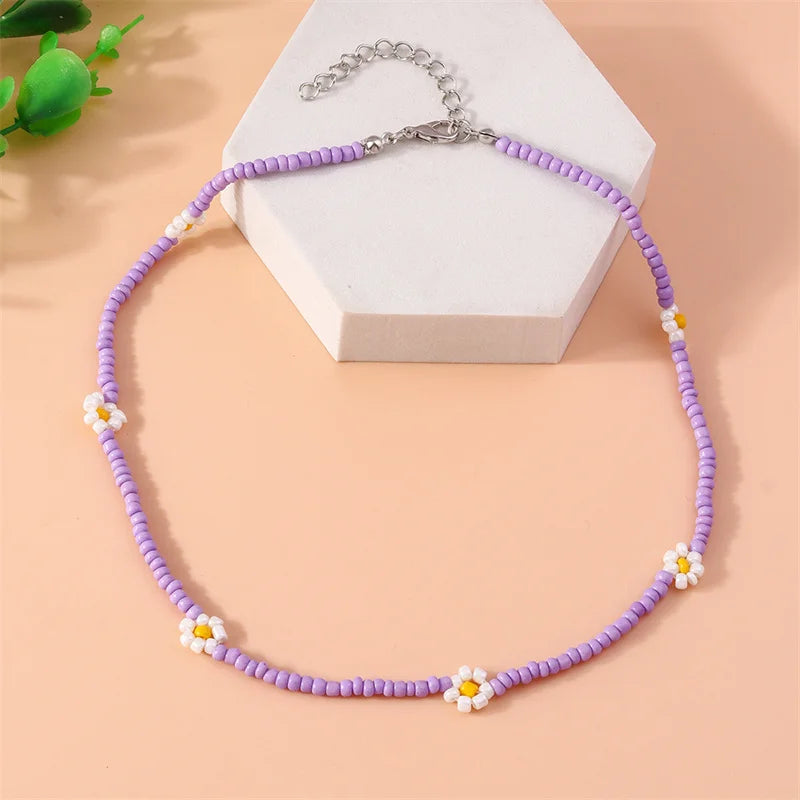 Colorful Spring Flower Seed Necklace