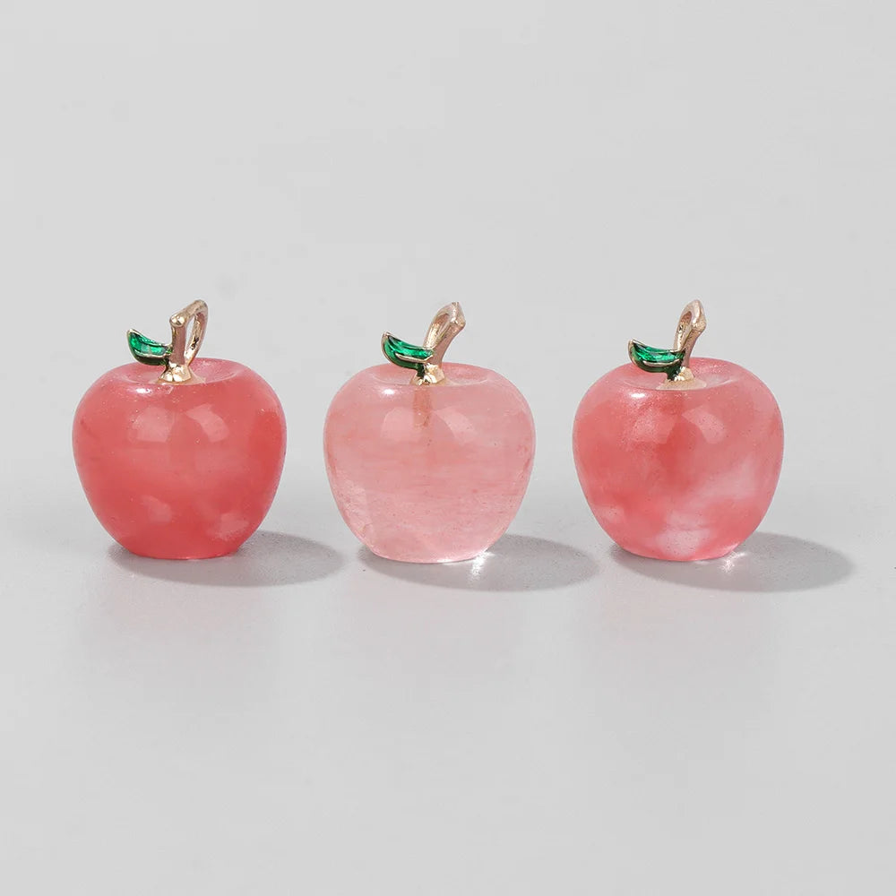Exquisite Natural Stone Apple Pendants Gems
