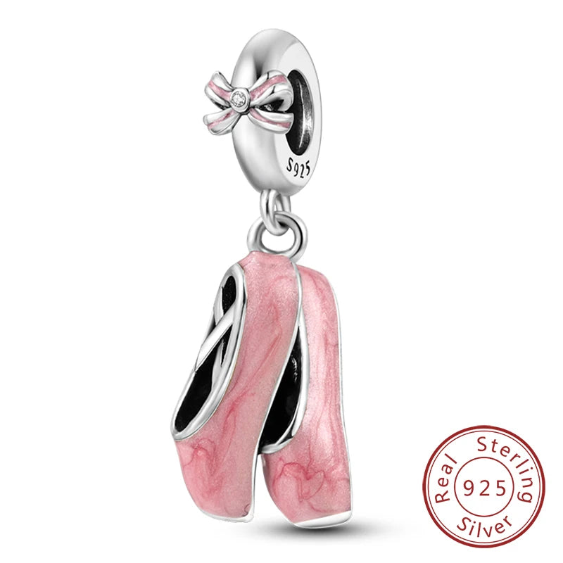 Splash Pink & Silver Pendant Charms