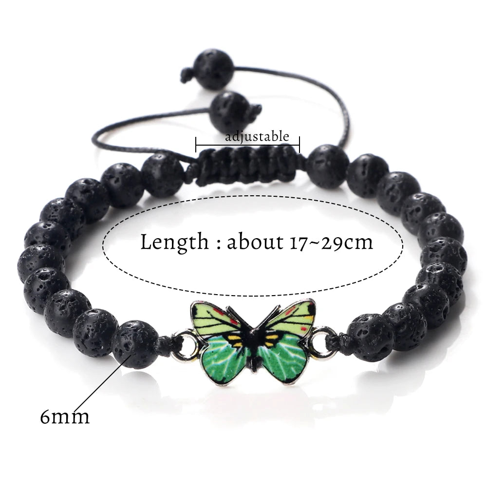 Butterfly Pendant Natural Charm Bracelet
