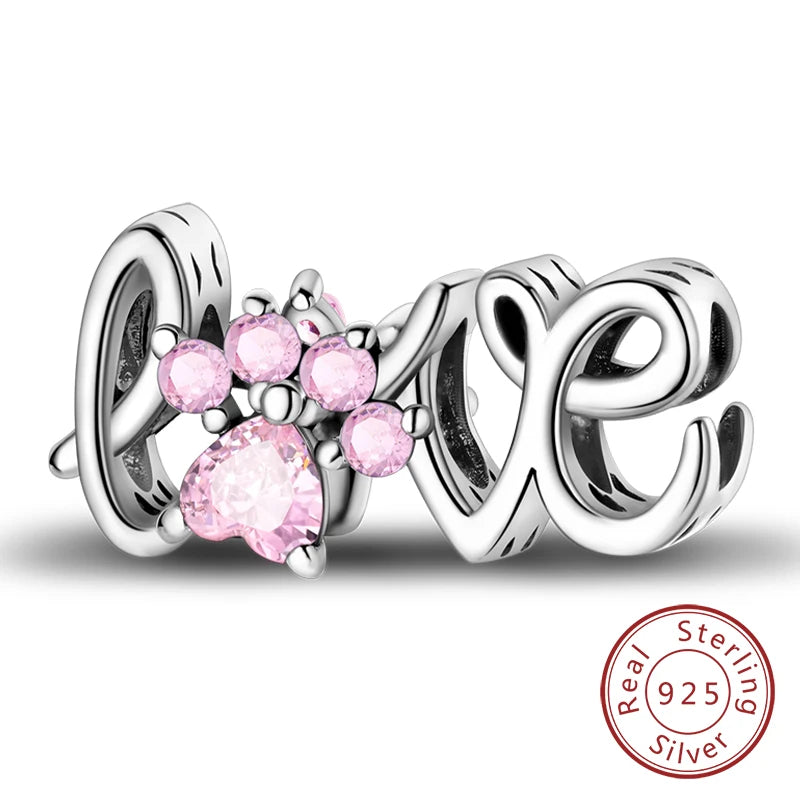 Splash Pink & Silver Pendant Charms