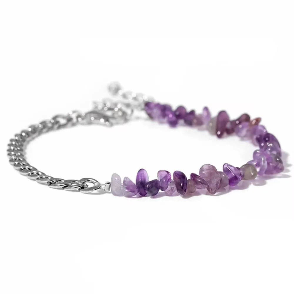 Natural Amethysts Charm Bracelet Series