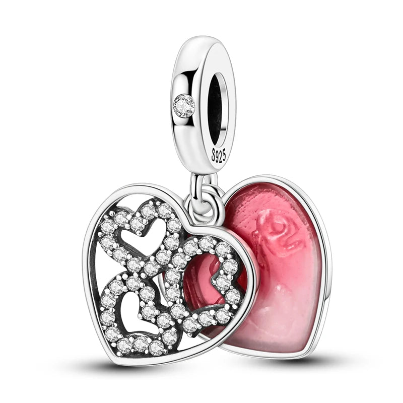 Red Cherry Strawberry Heart Warming Charm Pendants