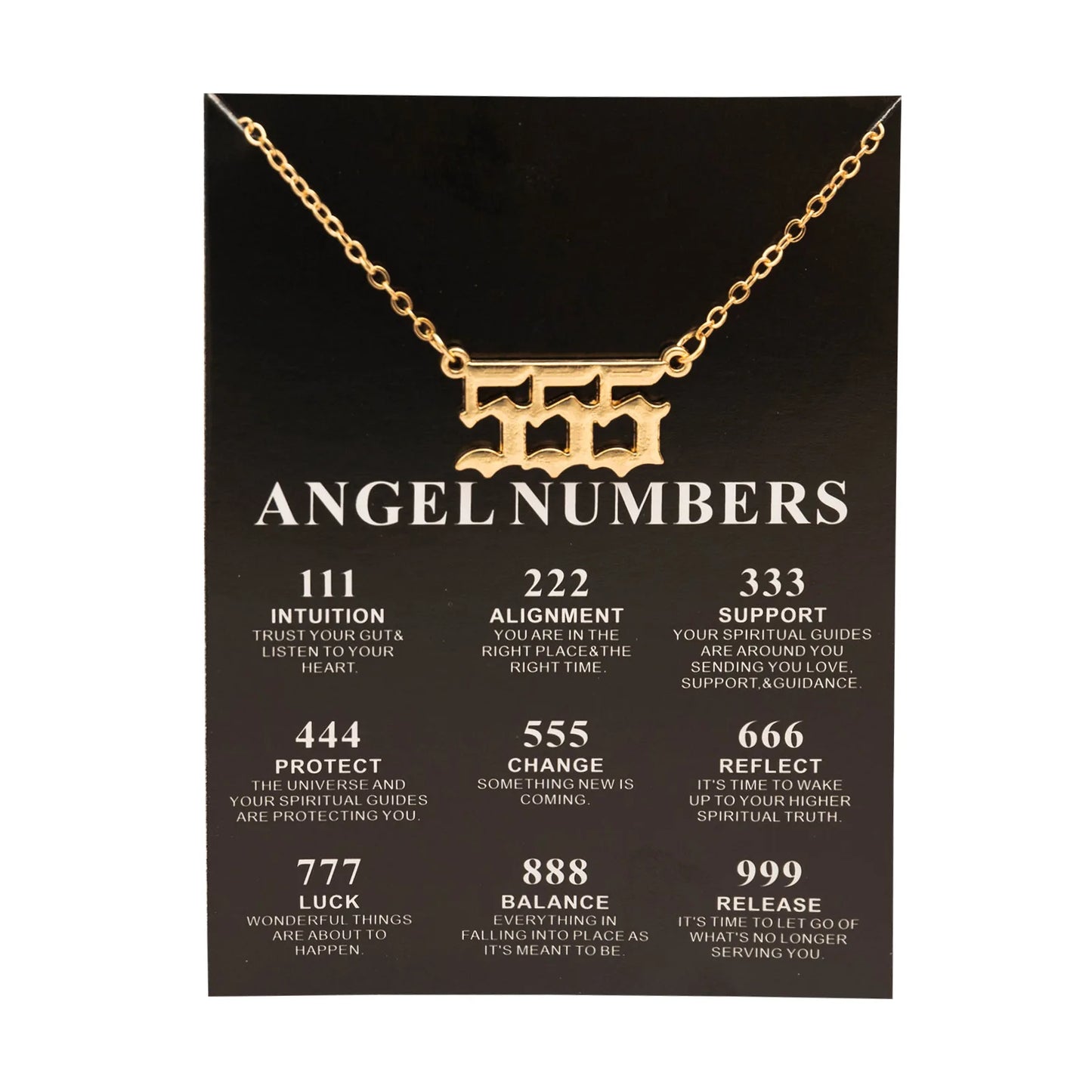 Lucky Angel Numbers Wish Pendant Necklace