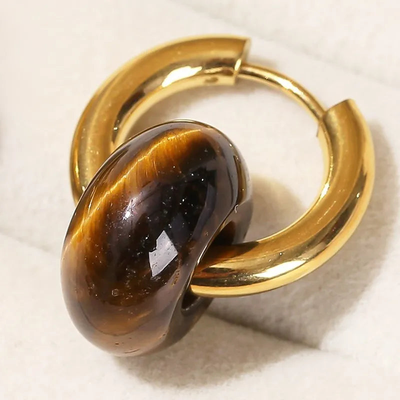 Beautiful Natural Healing Golden Copper Donut Hoop Earrings