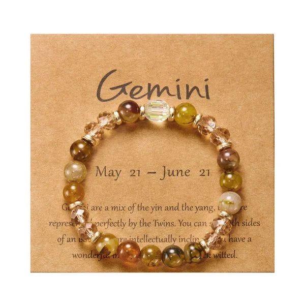 Gorgeous Glass 12 Zodiac Crystal Beaded Bracelet