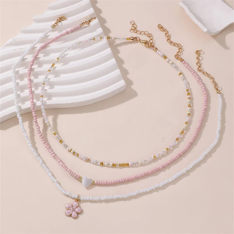 Lovely Ocean Multilayer Rice Bead Ocean Theme Clavicle Necklace