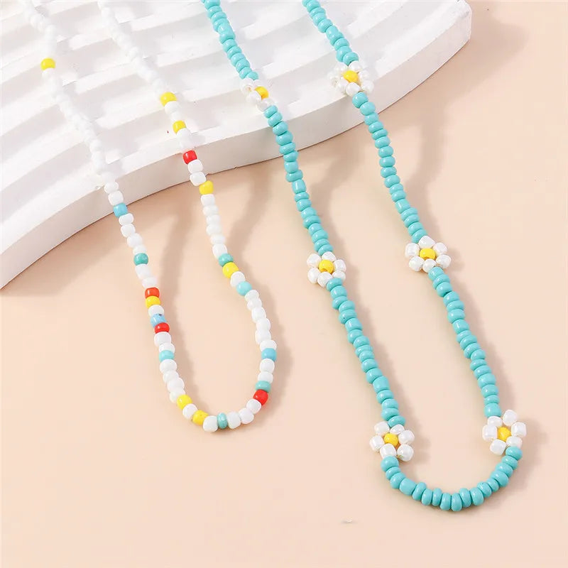 Lovely Sun Flowers Seeds Beaded Necklace