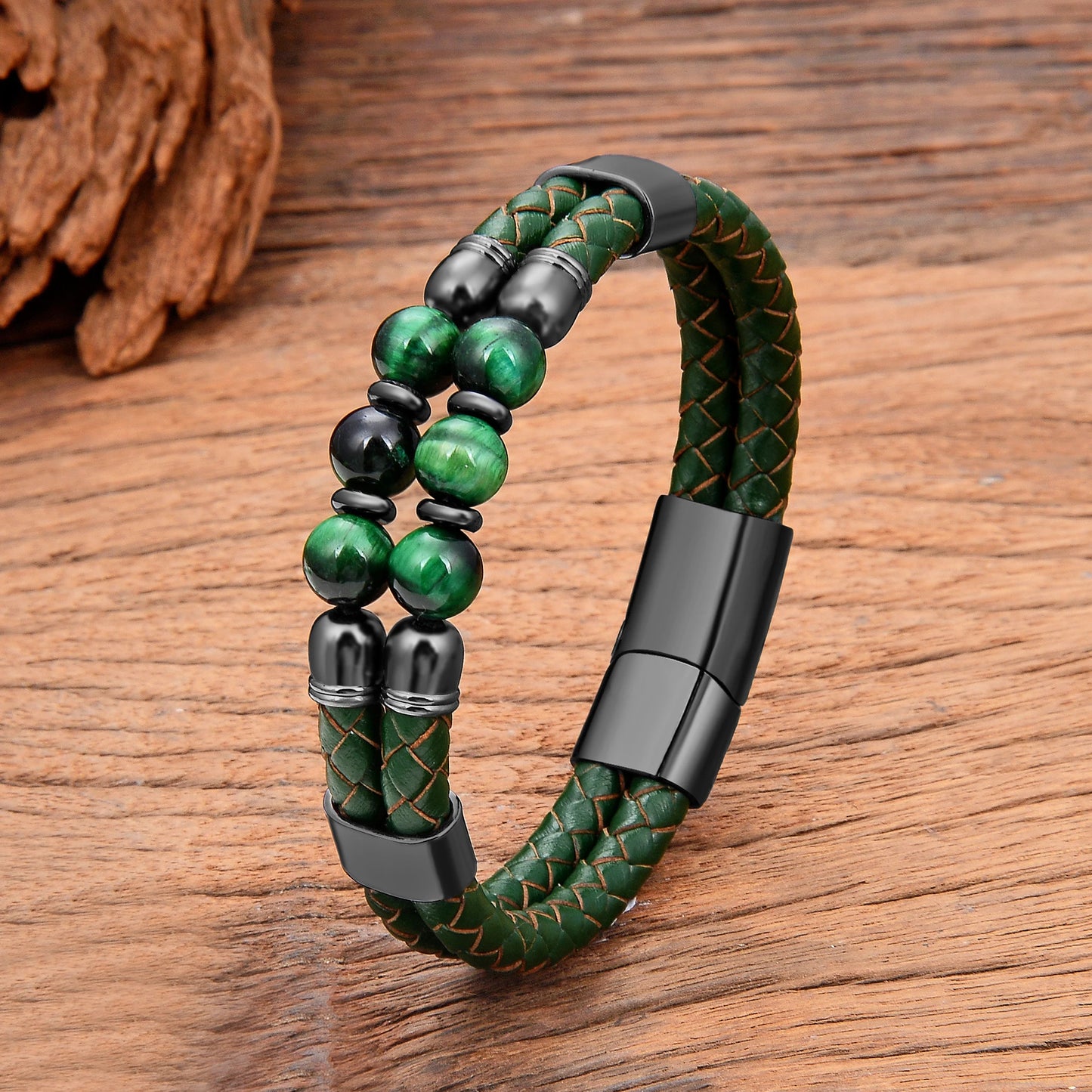 Elegant Buckle Stone Beaded Premium Natural Bracelets