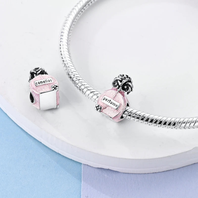 Splash Pink & Silver Pendant Charms