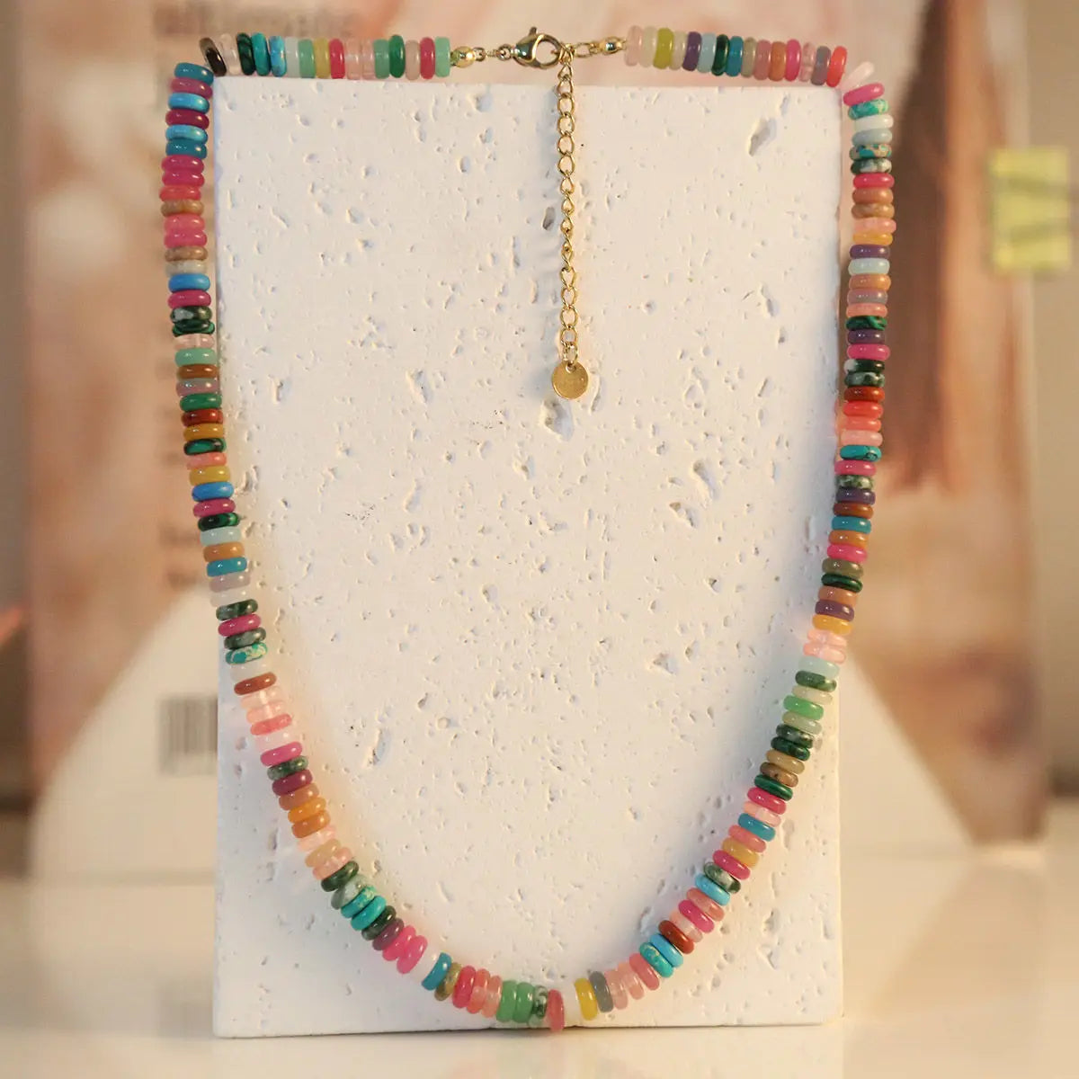 Summer Cool Breeze Colorful Rainbow Beads Necklace with Bracelet