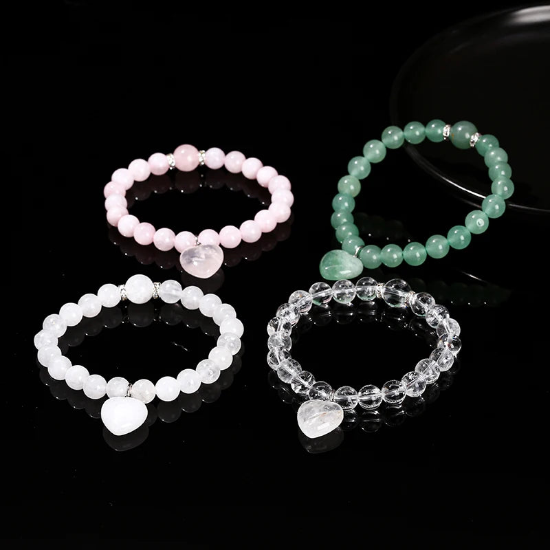 Harmony Elegant Multi-Color Heart Pendant Crystal Bracelet