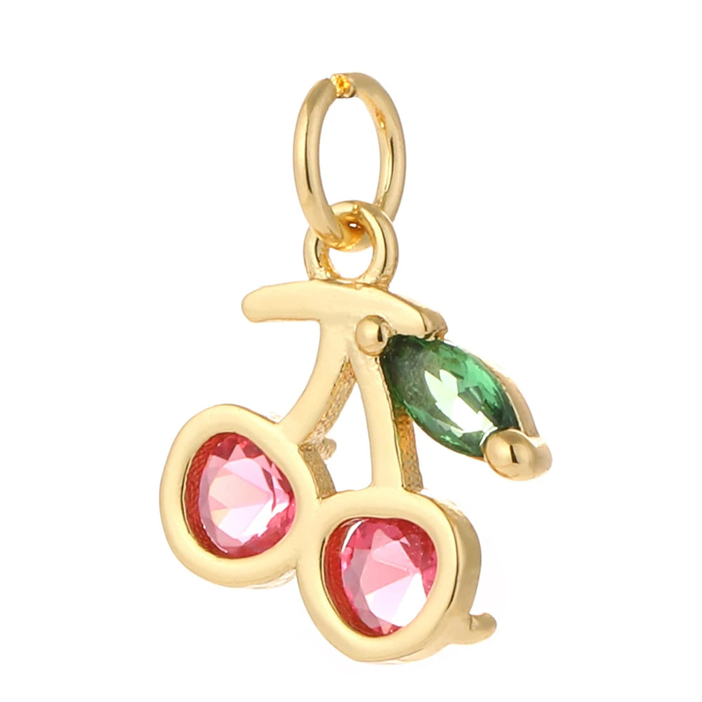 Cute Animals Plants Gold Bracelet Charm Pendants