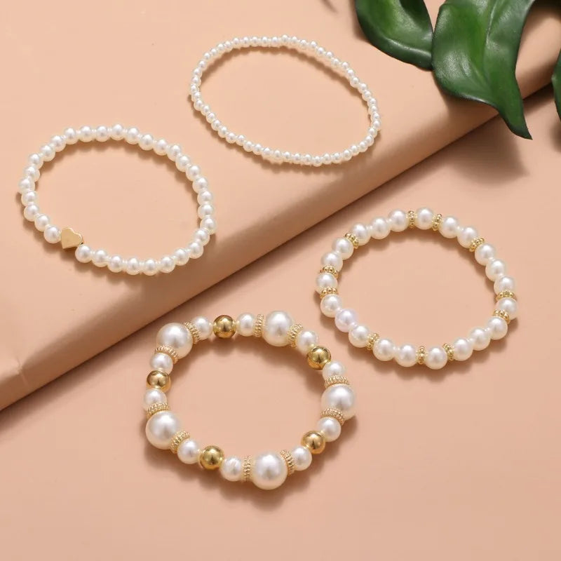 Beautiful and Versatile Pearl Love Bracelet Set